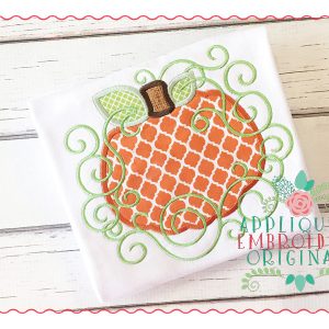 010 Pumpkin 1 Swirls Applique Design