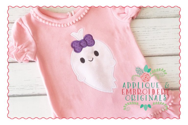 015 Ghost Baby Girl Applique Design - Image 2