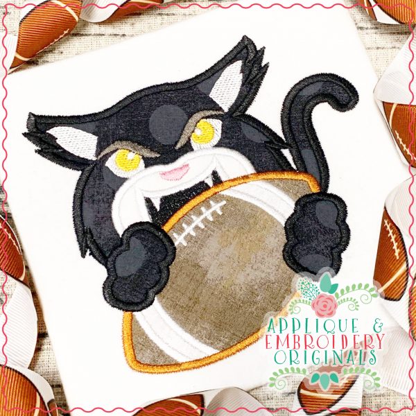 533 Wildcat Jaguar Cougar Football Mascot Applique Design - Image 2