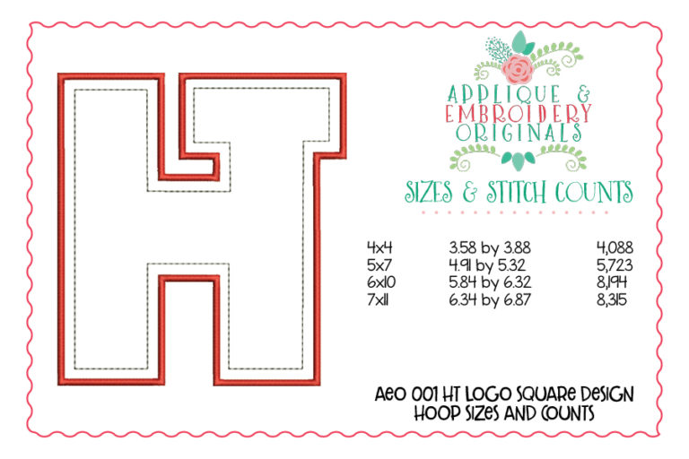 001 HT Hewitt Trussville Square Logo Applique Design - Image 3
