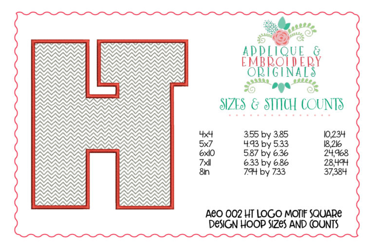 002 Hewitt Trussville HT Logo Square with Chevron Motif Fill Embroidery Design - Image 3