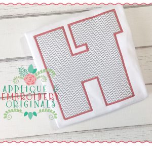 002 Hewitt Trussville HT Logo Square with Chevron Motif Fill Embroidery Design