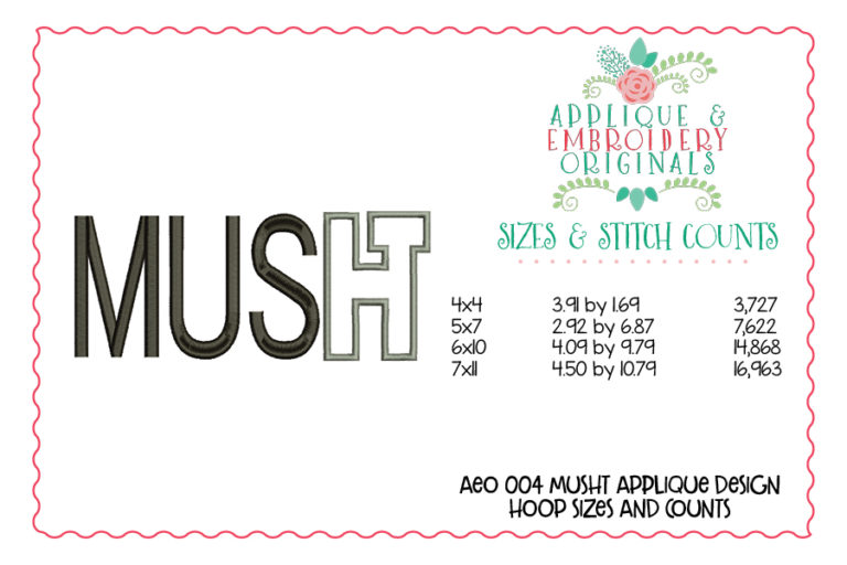 004 MUSHT Hewitt Trussville Logo Applique Design - Image 3