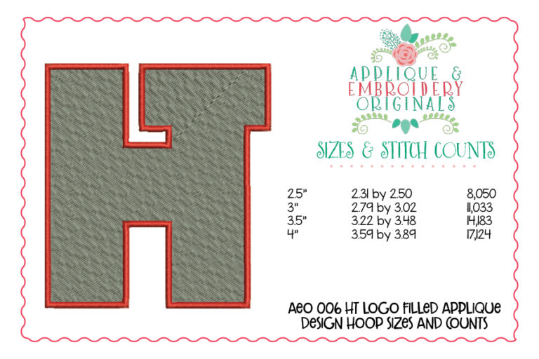 006 Hewitt Trussville HT Logo Mini Filled Embroidery design - Image 2