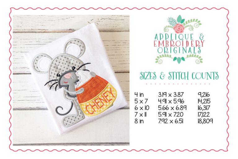 009 Halloween Mouse Candy Corn Applique Design - Image 3