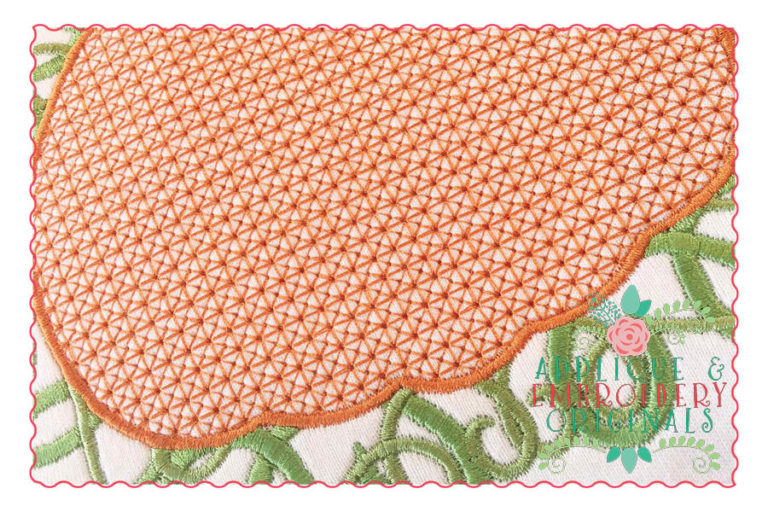 017 Pumpkin 2 with Swirls Motif Embroidery Design - Image 2