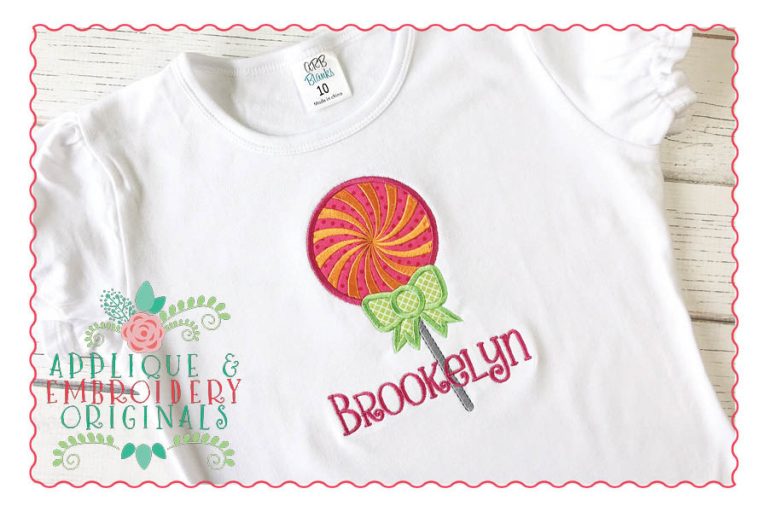 024 Lollipop with Bow Applique Design - Image 2