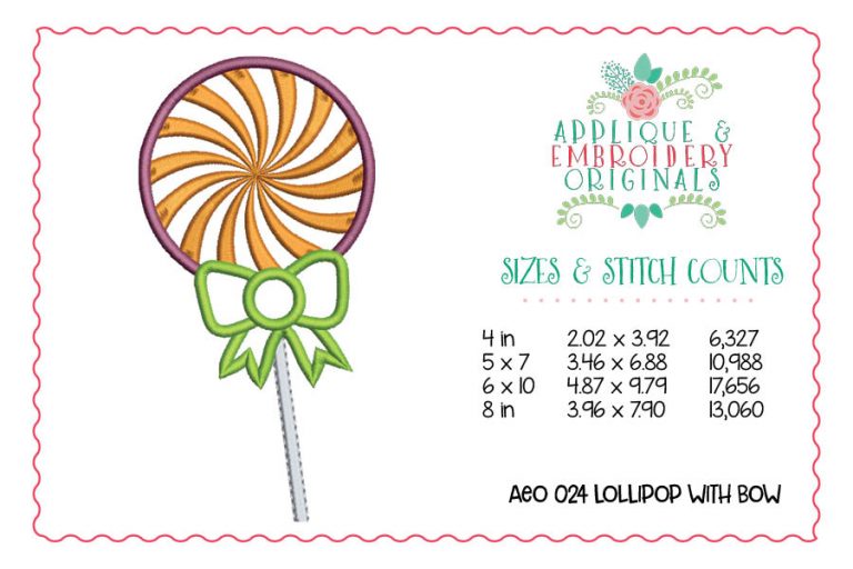 024 Lollipop with Bow Applique Design - Image 3