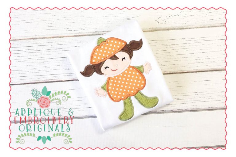 026 Pumpkin Baby Girl Applique Design