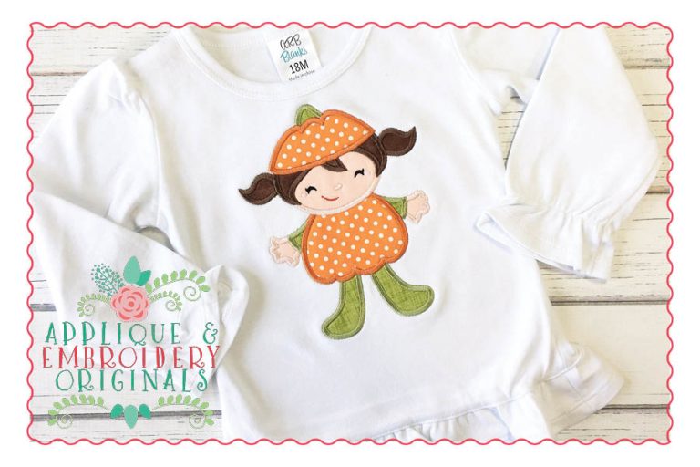 026 Pumpkin Baby Girl Applique Design - Image 2