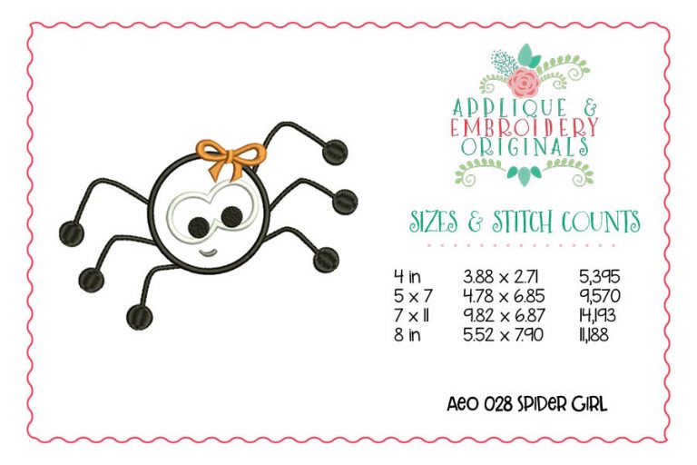 028 Spider Girl Applique Design - Image 3