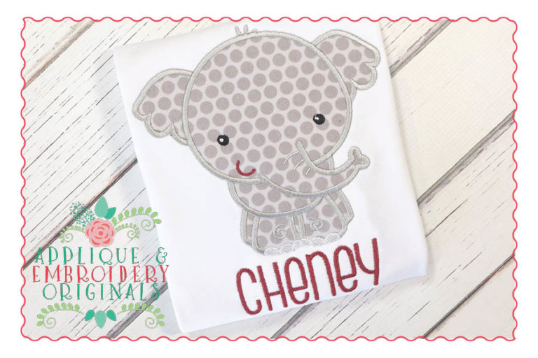 1426 Elephant Mascot Full Body Boy Applique Design