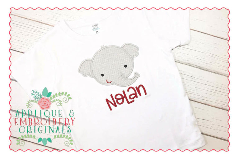 1428 Elephant Mascot Head Boy Applique Design - Image 2