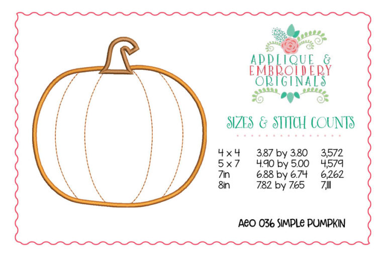 036 Simple Pumpkin Applique Design - Image 2