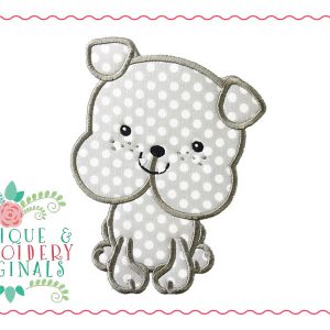 040 Bulldog Mascot Full Body Boy Applique Design