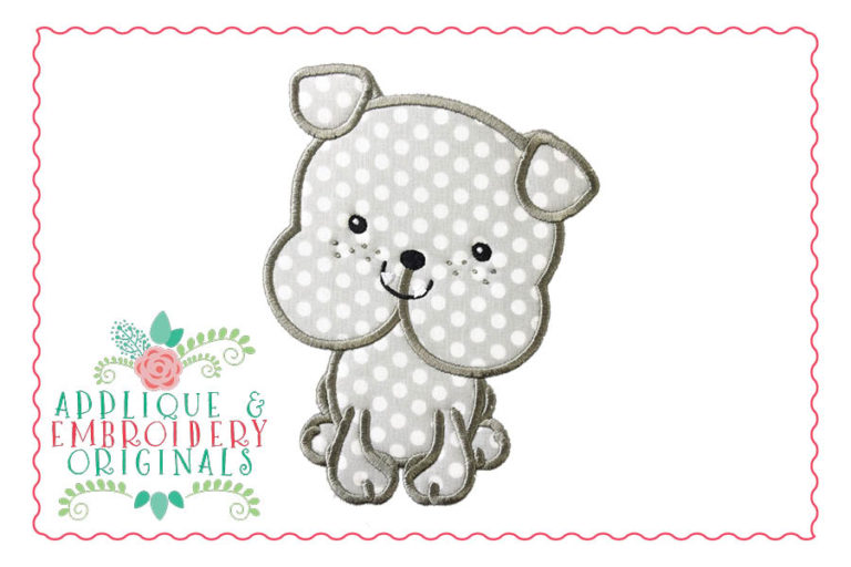 040 Bulldog Mascot Full Body Boy Applique Design