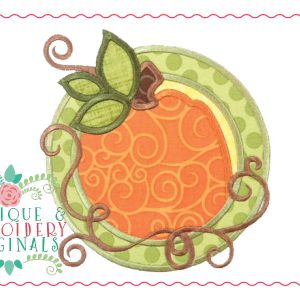 1393 Pumpkin Circle Swirls Applique Design