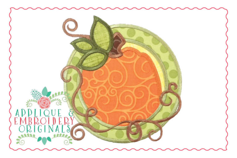 1393 Pumpkin Circle Swirls Applique Design