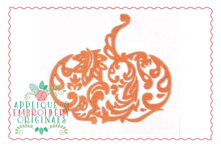 1394 Pumpkin Damask Embroidery Design