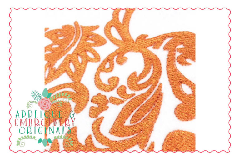 1394 Pumpkin Damask Embroidery Design - Image 3