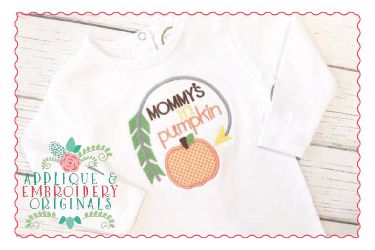 050 Mommy's Lil Pumpkin Applique Design - Image 2