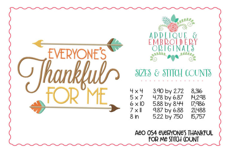 054 Everyone's Thankful for Me Embroidery Design - Image 3