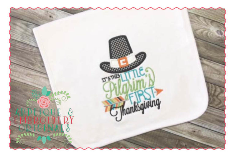 058 Pilgrim's First Thanksgiving Applique Design - Image 2