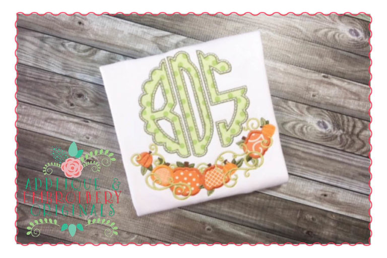 061 Pumpkin Swag Applique Design