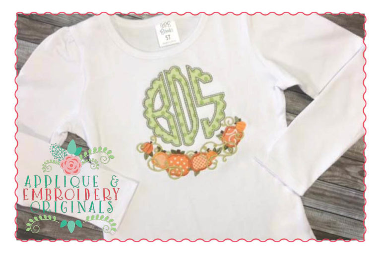 061 Pumpkin Swag Applique Design - Image 2