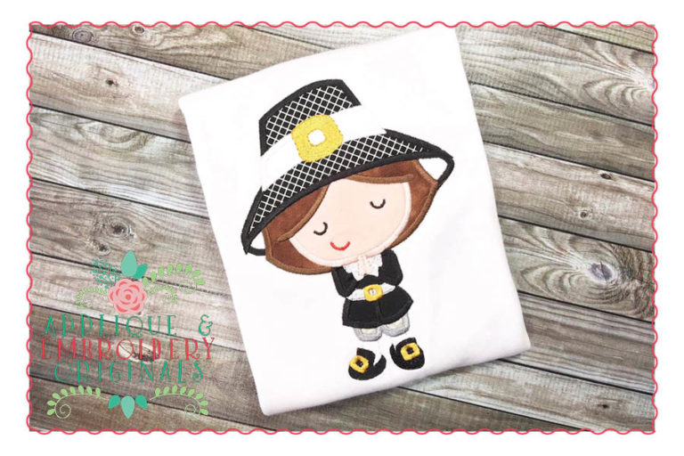 067 Pilgrim Boy Standing Applique Design