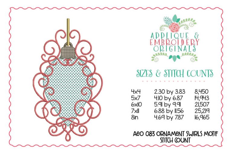 083 Christmas Ornament Swirls Motif Design - Image 2