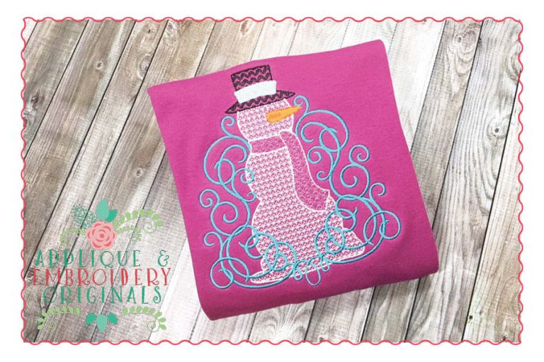 084 Christmas Snowman Swirls Motif Design