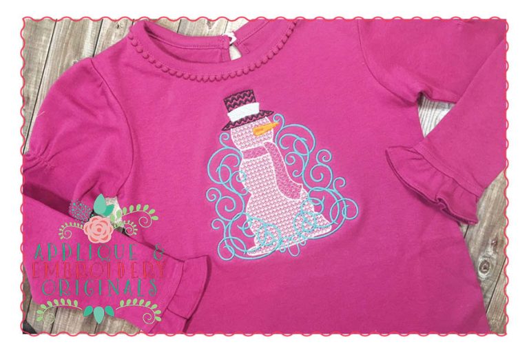084 Christmas Snowman Swirls Motif Design - Image 2
