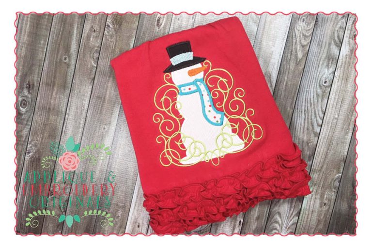 085 Snowman Swirls Applique Design