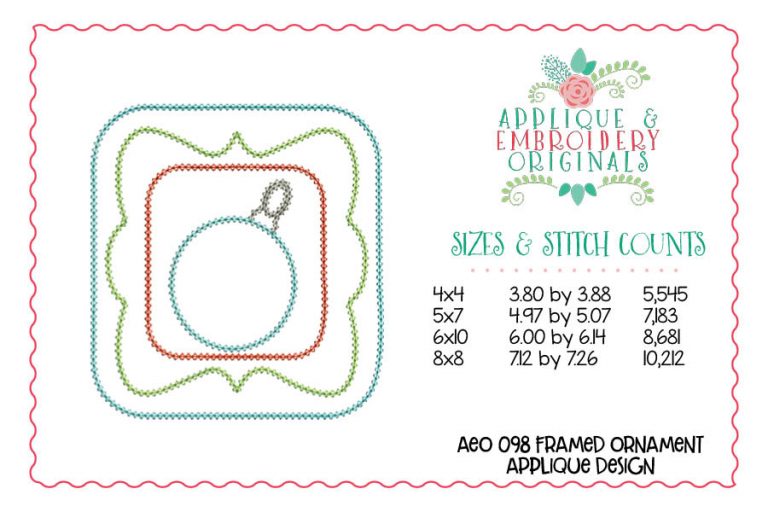 098 Framed Ornament Applique Design - Image 4