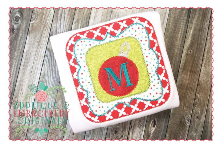 098 Framed Ornament Applique Design