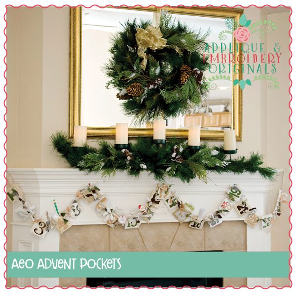 1008 Christmas Advent Calendar In-The-Hoop Applique Design - Image 4