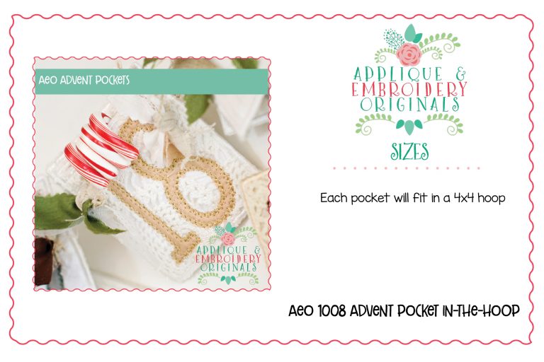 1008 Christmas Advent Calendar In-The-Hoop Applique Design - Image 7