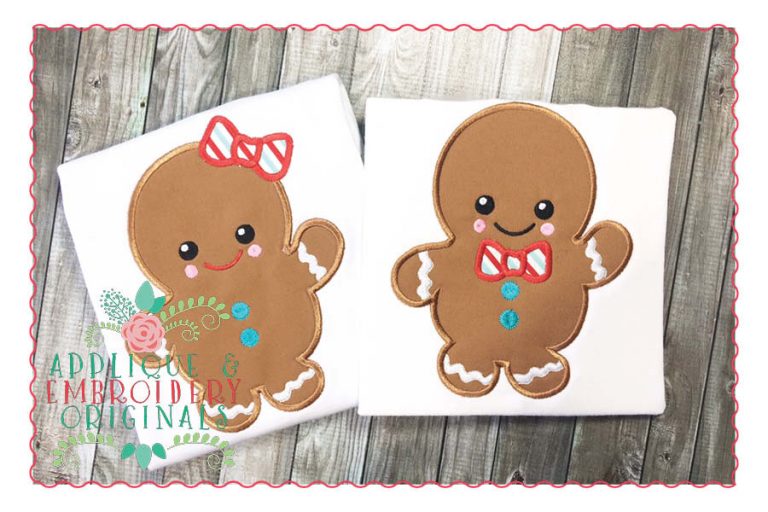 102 Gingerbread Kids SET Applique Design