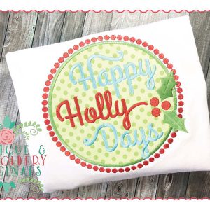 105 Happy Holly Days Applique Design