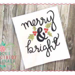 106 Merry and Bright Embroidery Design