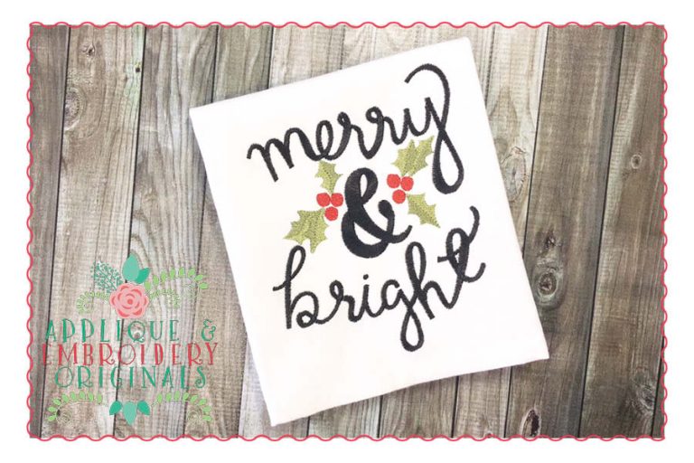106 Merry and Bright Embroidery Design