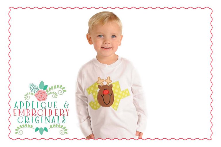 113 Reindeer Joy Applique Design - Image 2