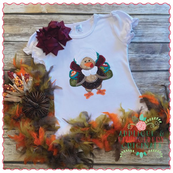 1208 Lady Pilgrim Turkey Applique Design - Image 2