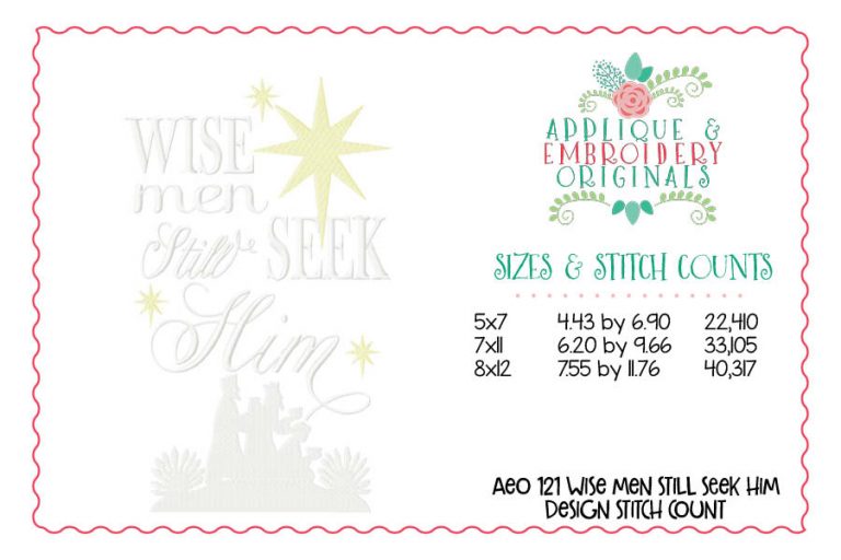 121 Wise Men Still Seek Him Embroidery Design - Image 2