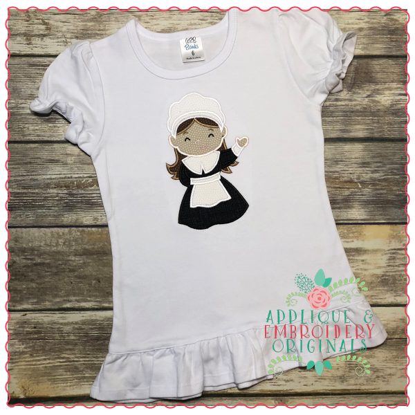 1215 Pilgrim Girl Applique Design - Image 2