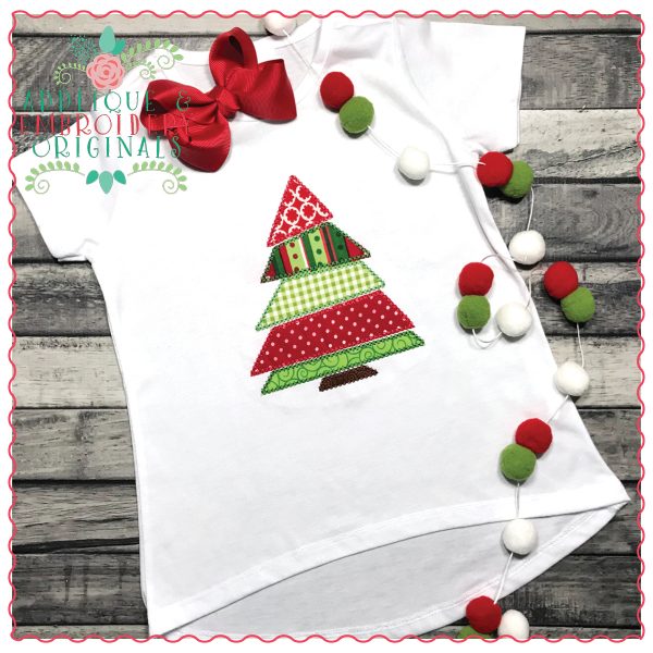 1219 Blocked Christmas Tree Applique Design - Image 3