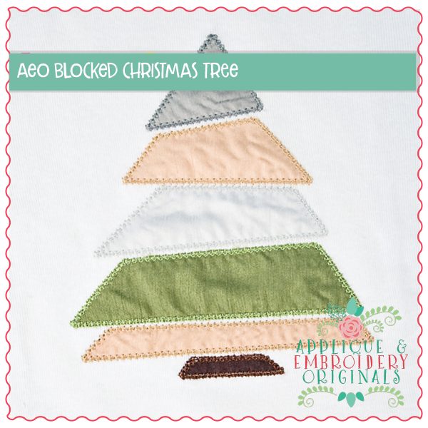 1219 Blocked Christmas Tree Applique Design - Image 2