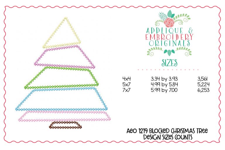 1219 Blocked Christmas Tree Applique Design - Image 5