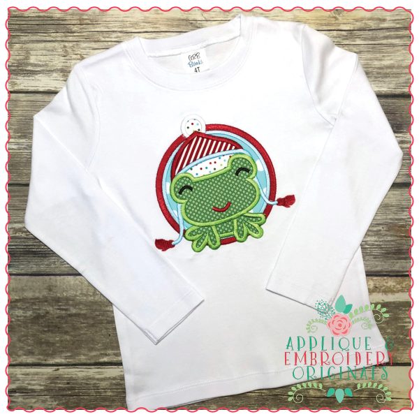 1224 Frog Stocking Cap Applique Design - Image 2